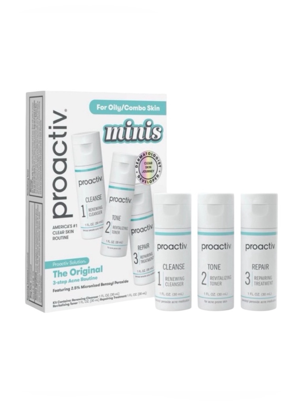 Proactiv The Original 3-Step Acne Routine - Mini Size - For Oily / Combo Skin